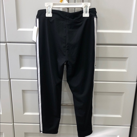 Adidas Youth Medium Leggings – Black, 3-Stripes, New with Tags - Picture 3 of 5